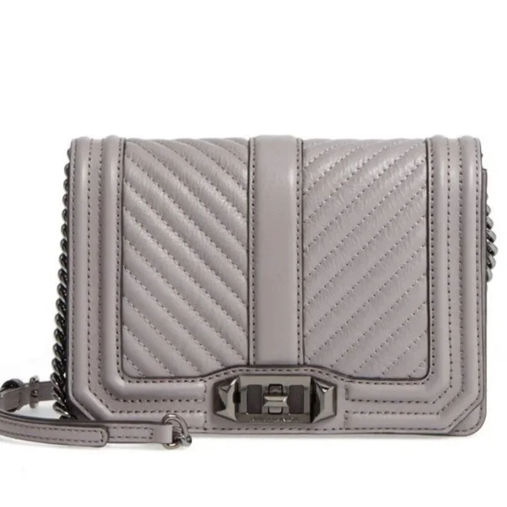 REBECCA MINKOFF Small Grey Love Crossbody purse handbag